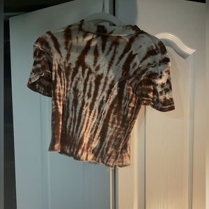 UO Brown Tie Dyed Crop Top